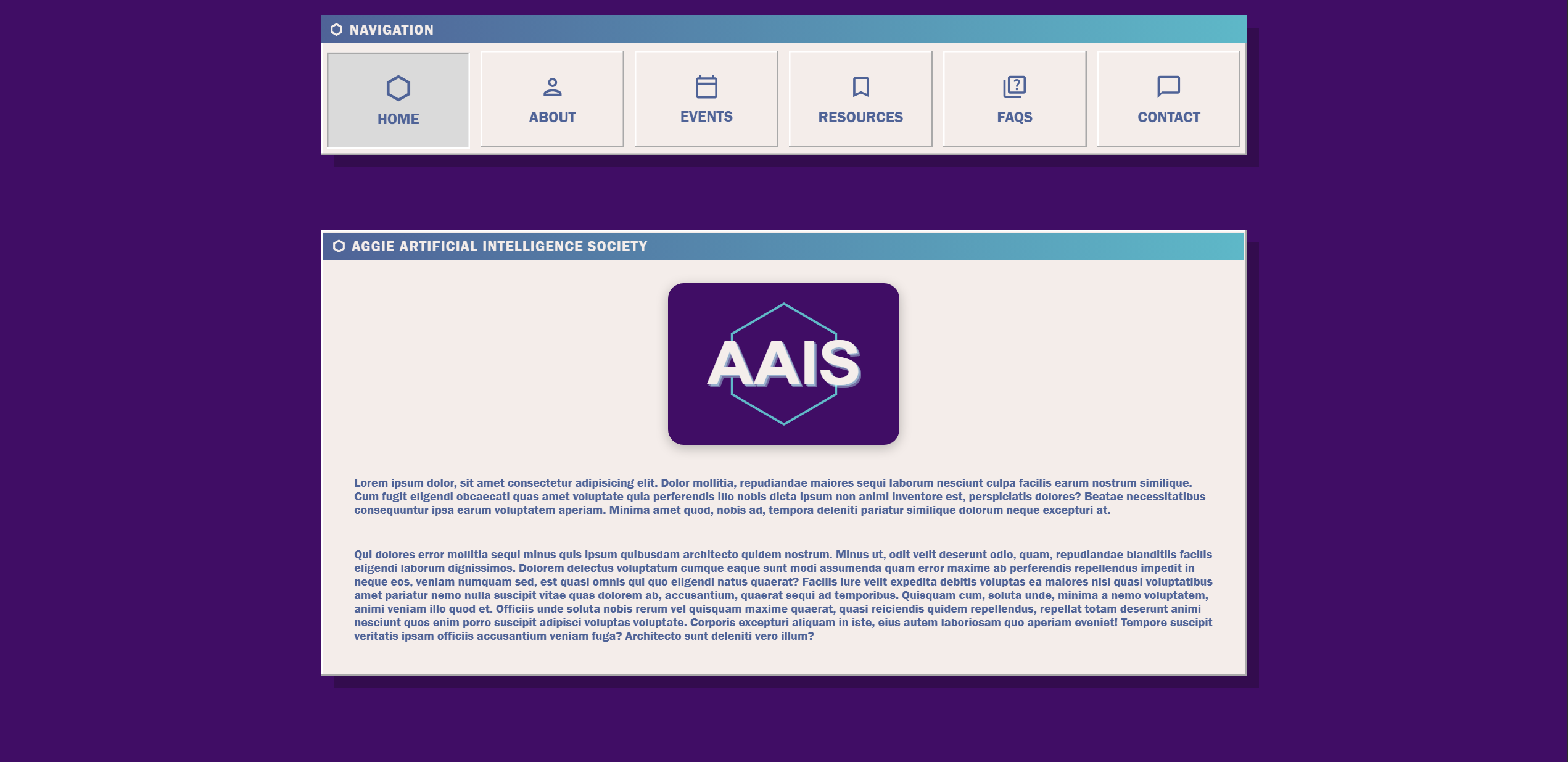 Aggie AI Society website screenshot