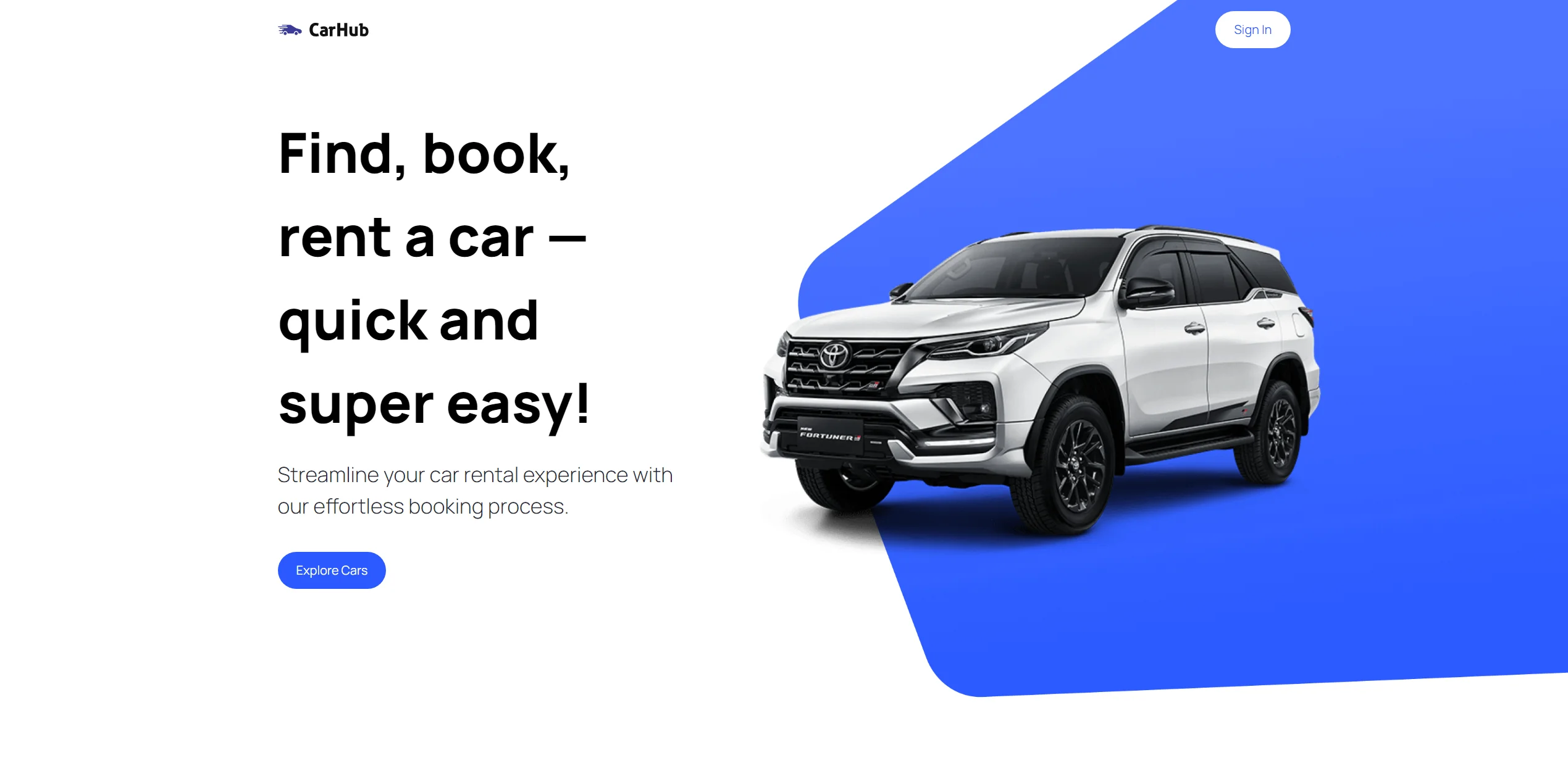 Car Showcase vehicle browsing app screenshot