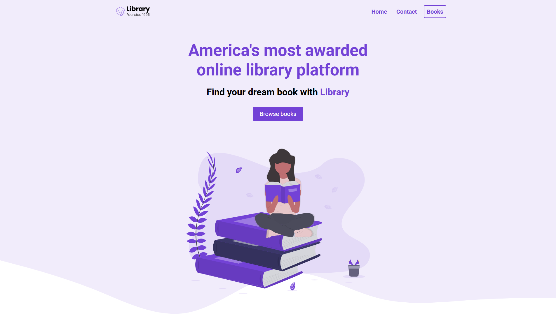 Library e-commerce platform screenshot
